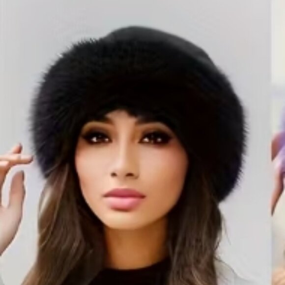 Women's Soft, Plush Faux Fur Mongolian Hat in Dark Gray - Picture 1 of 2